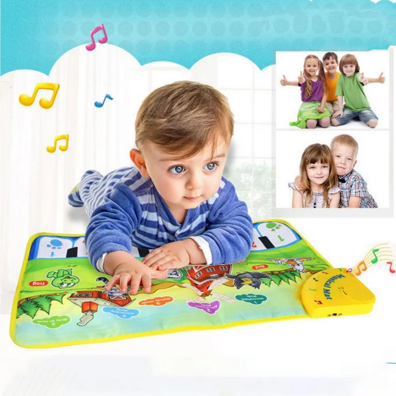 60*37 см Универсальный музыкальный ковры играть коврики игрушечные лошадки для маленьких детей малышей развивающие игрушки пианино музыка