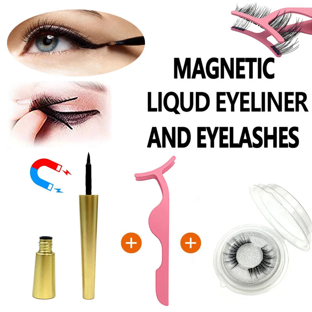

New Fashion Liquid Magnetic Eyeliner Magnetic False Eyelashes Natural Lasting Eyelash Clip Kit Set Makeup Beauty Drop Shipping