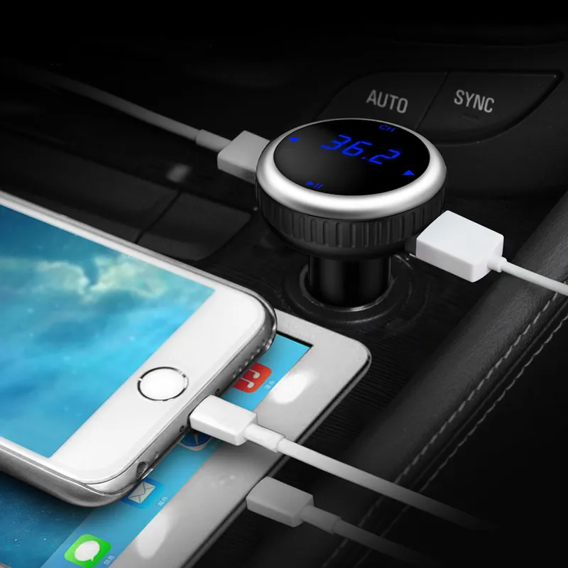 Автомобильный fm передатчик громкой связи MP3 плеер Bluetooth два usb порта с
