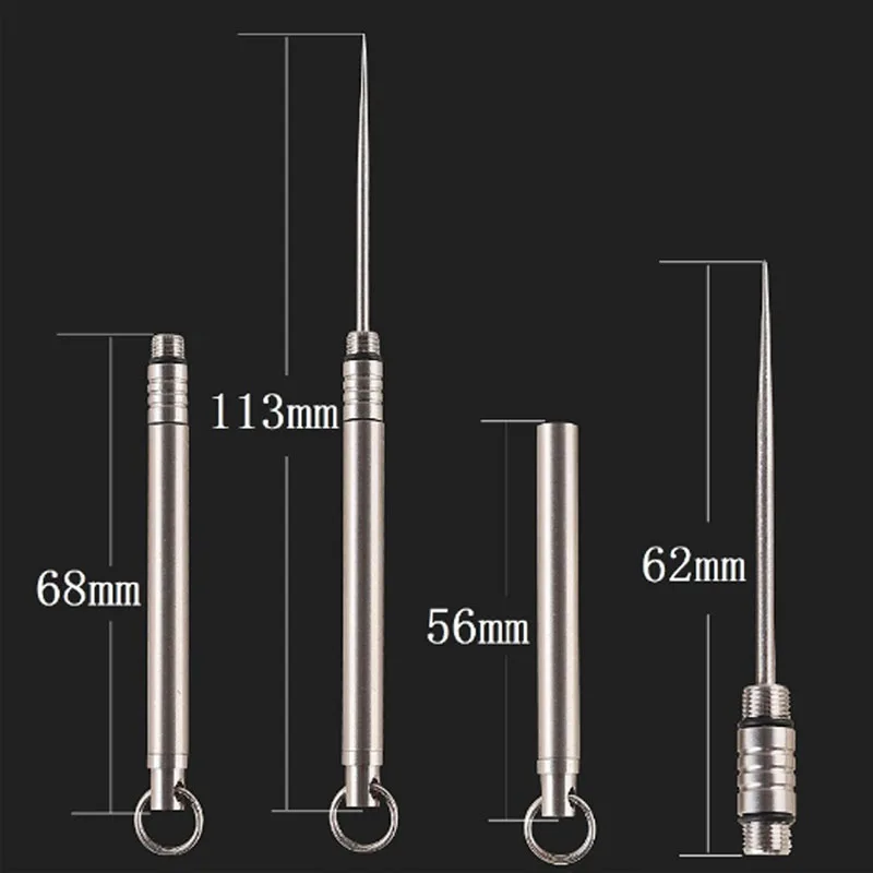 Титановый EDC брелок зубочистка Открытый Кемпинг брелок для ключей для выживания инструмент для самообороны оружие Мультитулы для пикника дорожный набор