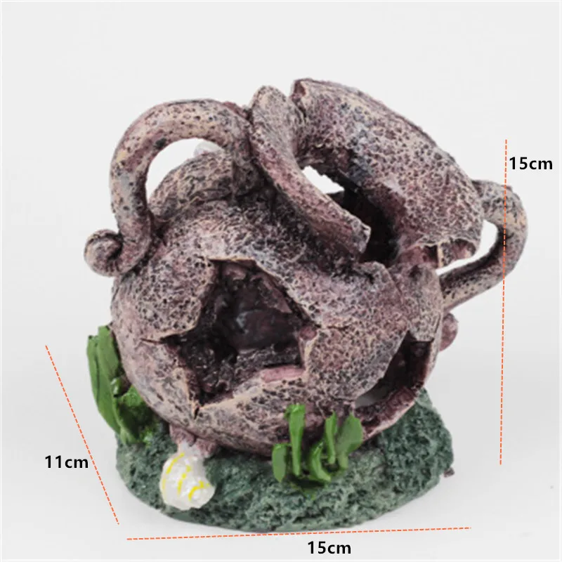 1 шт. украшение для аквариума u-лодка космический корабль пирамиды рыба скрывается пещера отверстие аквариум воздушный насос воздушный камень пузырь Декор - Цвет: e