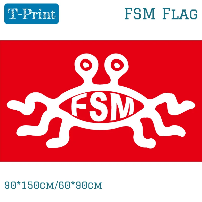 

Free shipping 90*150cm 60*90cm Fsm Flying Spaghetti Monster Flying Noodles Polytheism Flag 3x5ft Banner