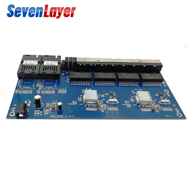 Волоконно-оптический медиаконвертер Gigabit Ethernet коммутатор 10/100/1000 M PCBA 8 RJ45 UTP и 2 волоконный порт платы PCB 2 шт
