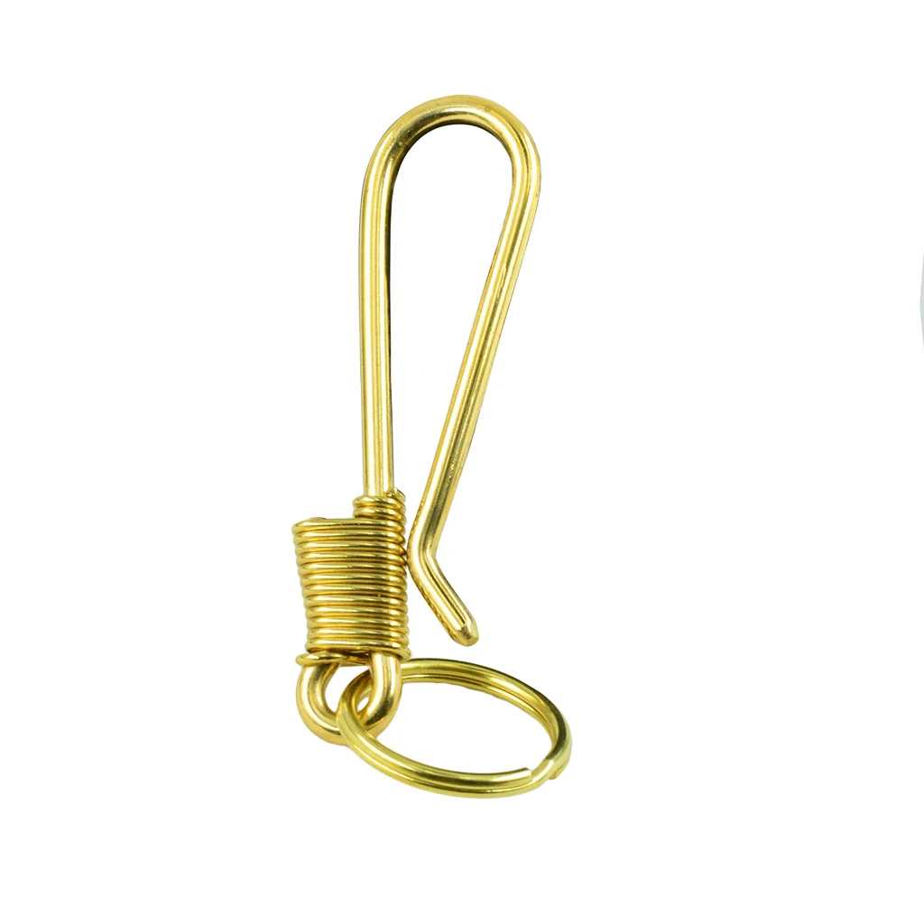 MagiDeal Gold Fish Buckle Belt Bag Clip Loop Hook Keychain Key Fob Ring Keyring 