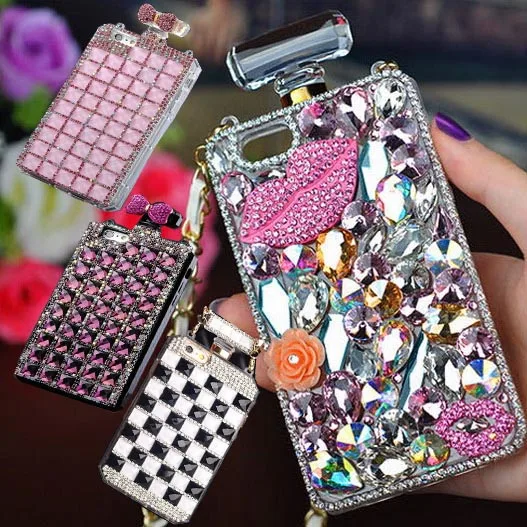 3D Luxury Crystal Diamond Bling Color Lip Rhinestone