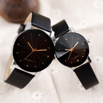 

New Fashion Couple Table Spot Small Black Plate Black BeltWatch Fashion Personality Couple Students Portable Quartz Watch