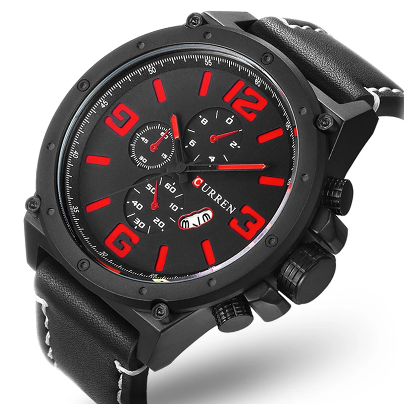 

2018 CURREN Watch Men Military Quartz Watch Mens Watches Top Brand Luxury Leather Sports Wristwatch Date Clock relogio masculino