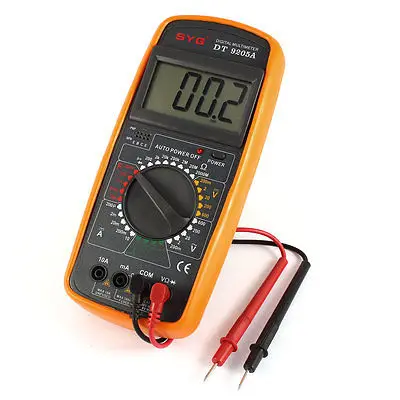 

DT9205A AC DC Amp Volt Ohm Capacitance Digital LCD Multimeter w Test Leads