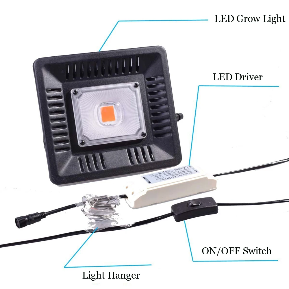 Топ привело светать полный спектр 100 w Водонепроницаемый Ip67 удара светодиодные лампы для роста для растений в помещении Открытый