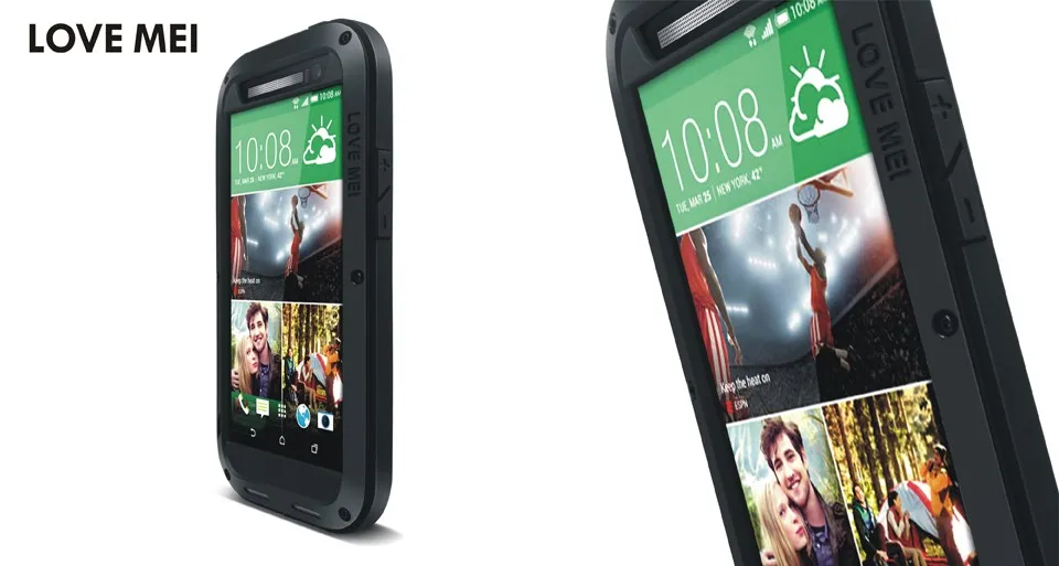 Чехол LOVE MEI в Алюминий металлический корпус для htc один M8 крышка мощный бронированный противоударный чехол жизни Водонепроницаемый чехол для htc один M8(5 дюймов) Капа