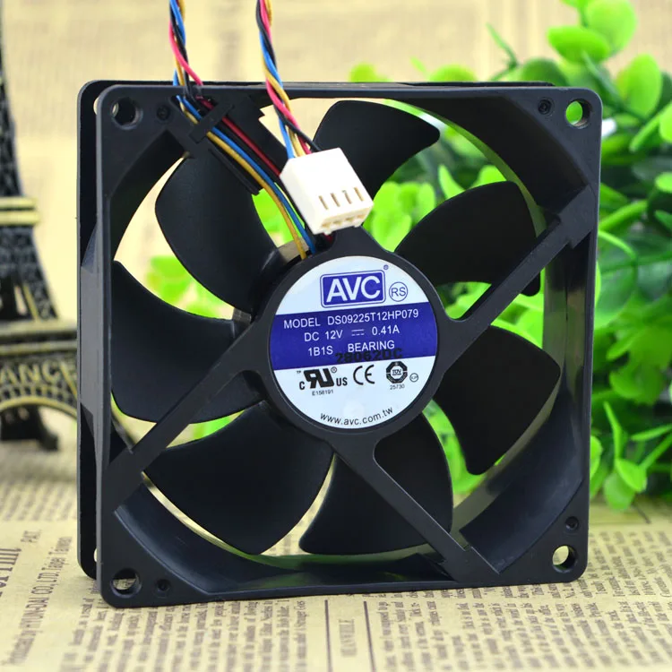 الأصلي avc 0.41A DS09225T12HP079 12 فولت 9025 4 أربع أسلاك pwm cpu مروحة ترموستات avc