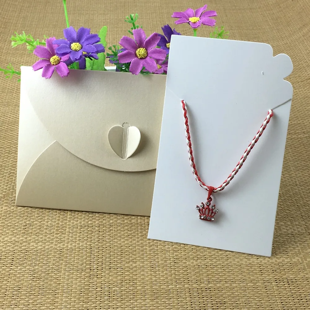 50Set Jewelry Fashion Necklace Packaging Cards Envelope for Necklace