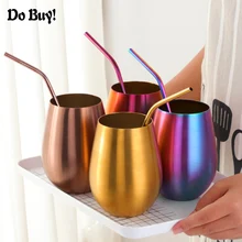 500 мл пивная чашка винный Коктейль кружка 18/10 нержавеющая сталь кофе чай сок кружки для напитков стакан открытый питье для путешествий металлические чашки