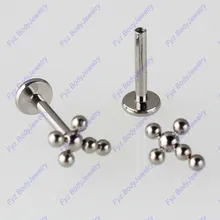 G23 Титан Крест прямой соединитель с внутренней резьбой 16G губной пирсинг опал Хрящ уха украшение для козелка бижутерия гвоздики