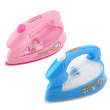1 шт. мини электрический утюг Пластик Safrty Розовый игрушки светильник-up моделирование детские для маленьких девочек ролевые игры дома Приспособления игрушка