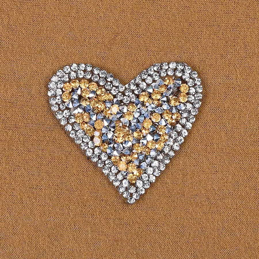 8 Colors Heart Patch Clothes With Rhinestone Washable Patch For Hats Diy Garment Apparel Accessories Patches Bag Sticker01 (8)