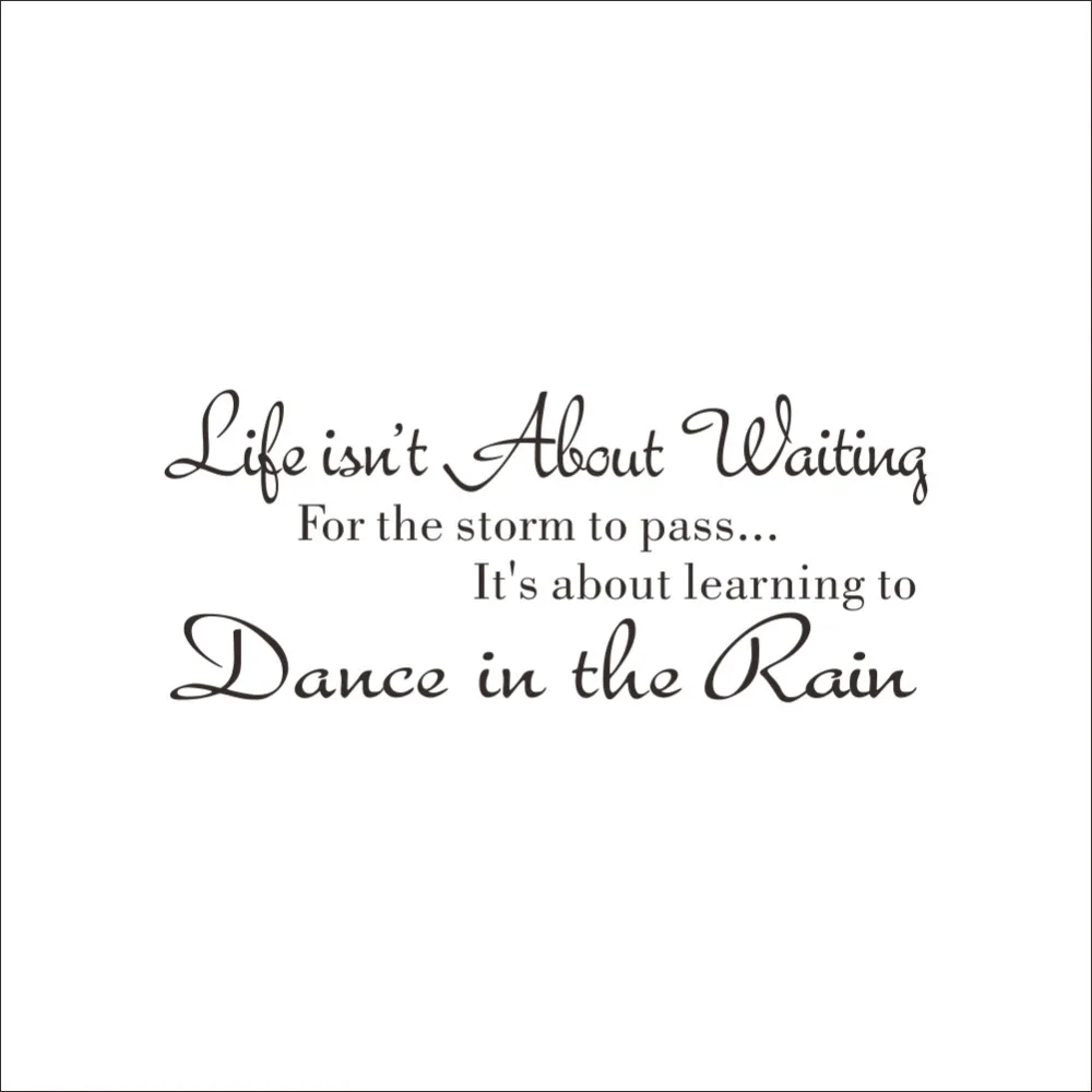 Life is not About Waiting Inspirational quotes Removable Cute Art Characters Writing Vinyl PVC Decal Wall Sticker Home Decor in Wall Stickers from Home