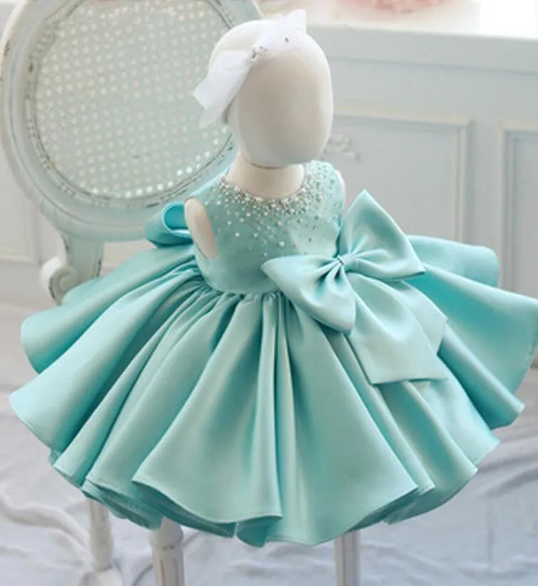 Baby Dress Lace Flower Beaded Christening Gown Baptism Clothes