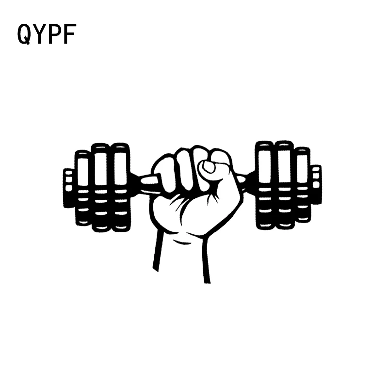 

QYPF 15.5*8.6CM Unique Powerlifting Gym Fitness Sport Decor Car Sticker High Quality Silhouette Vinyl Accessories C16-0900