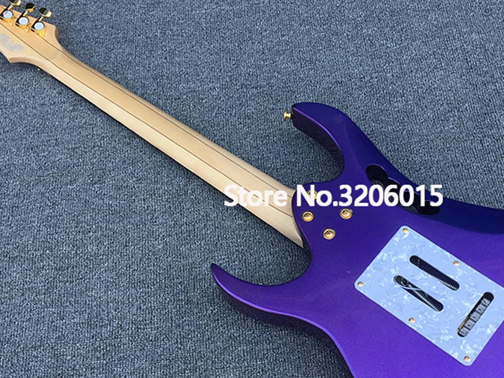 2018 nuevo 6-string purple 24 Frets Custom shop Guitarra eléctrica, Golden hardware con Tremolo bridge, Guitarra de alta calidad. 2018 nuevo 6-string purple 24 Frets Custom shop Guitarra eléctrica, Golden hardware con Tremolo bridge, Guitarra de alta calidad.