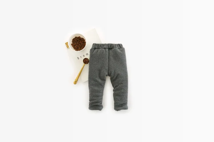 WLG/зимние плотные вельветовые штаны для девочек детские теплые мягкие брюки с принтом серого, черного и кофейного цветов Повседневная универсальная одежда для малышей для детей от 1 года до 4 лет