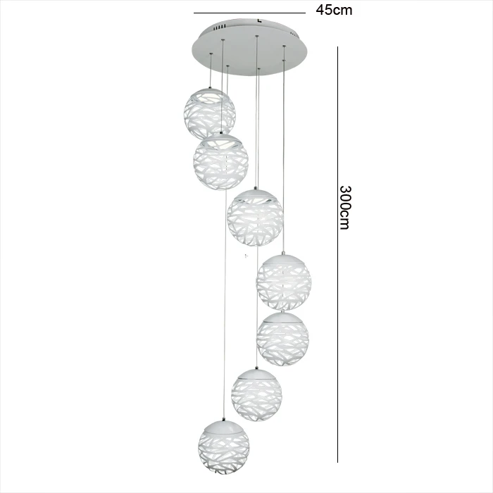 UMEILUCE современный светодиодный подвесной светильник, подвесной светильник, металлическая живопись для лестницы, столовой, гостиной, светодиодный светильник - Цвет корпуса: 7 Lights D20cm