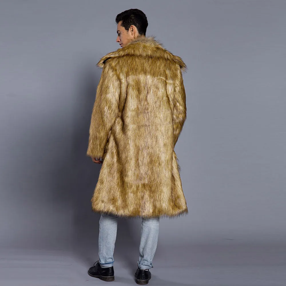 Новая мода, мужское теплое толстое пальто, куртка, парка из искусственного меха, верхняя одежда, кардиган