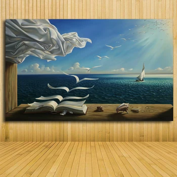 

Canvas Painting The waves book sailboat HD print Poster wall art picture for room decor