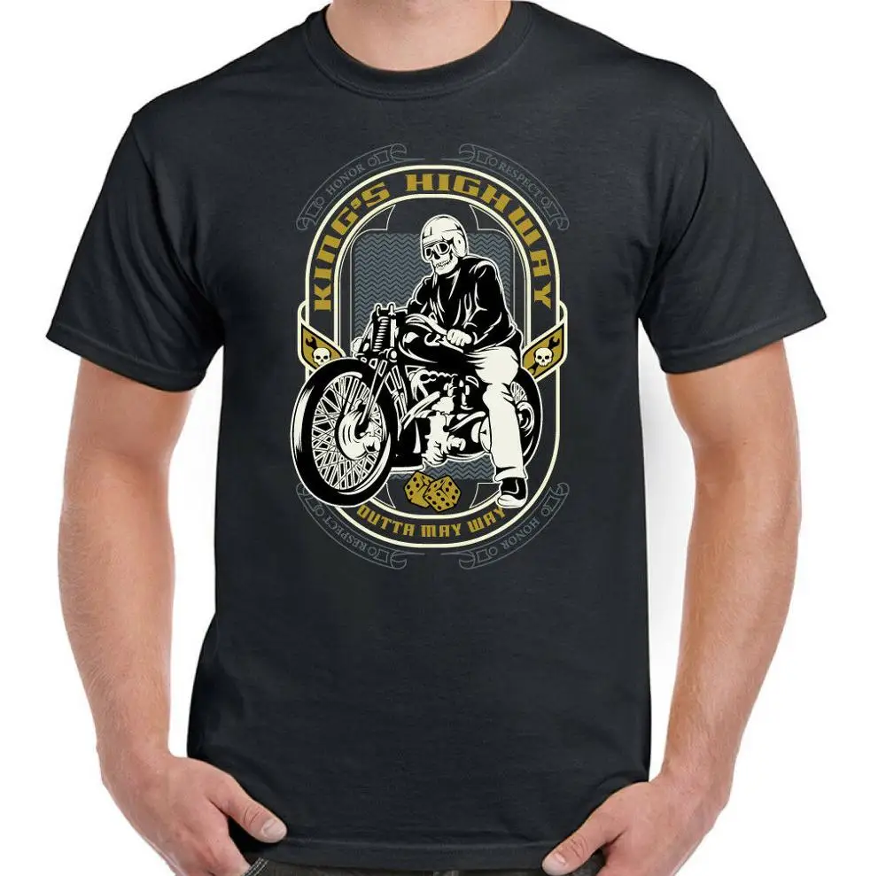 Best King #039;S Highway Mens Funny Biker T Shirt Motorbike Motorcycle Bike Chopper 2019 Short Sleeve O Neck Casual Men #039;S 3 D Print T Shir