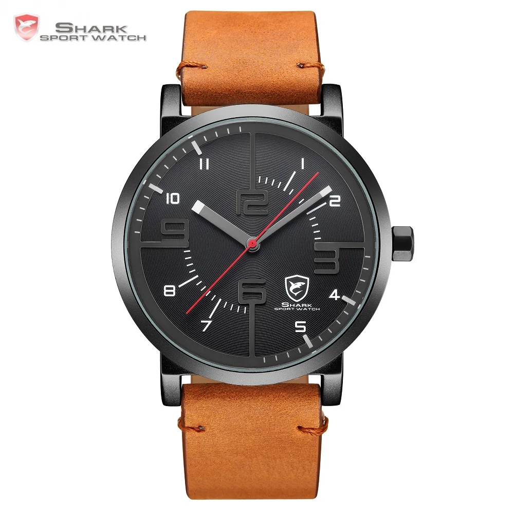 Bahamas Saw SHARK Sport Watch Luxury Brand Men Clock Male Quartz Brown Crazy Horse Leather Waterproof Casual Relogio Gift /SH568 Bahamas Saw SHARK Sport Watch Luxury Brand Men Clock Male Quartz Brown Crazy Horse Leather Waterproof Casual Relogio Gift /SH568