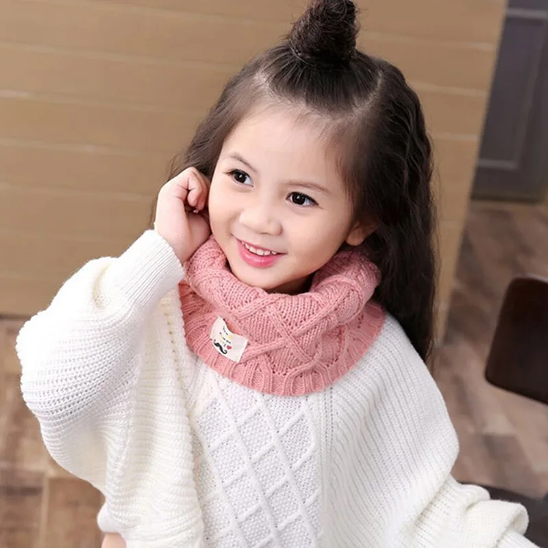 Boy Girl Baby Winter Solid Color Scarf Warm Knitting Wool kid Neck Wraps Scarves