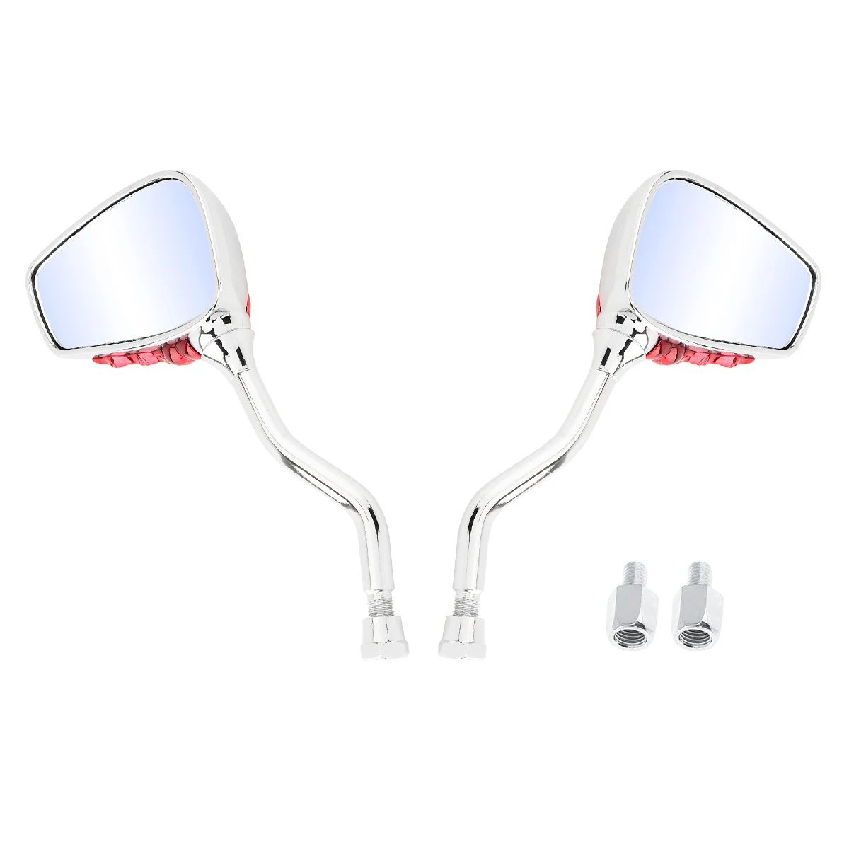 

2Pcs 8MM 10MM Universal Motorcycle Side Rearview Mirror Chrome Skeleton Skull Hand Claw Scooter Rearview for Motorcycle