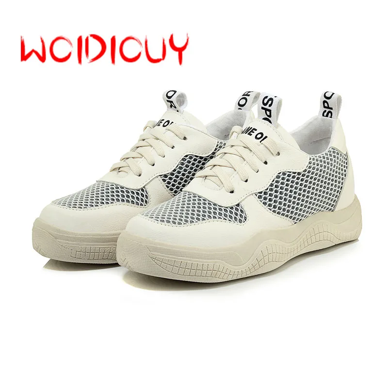 

Casual Women Sneakers Air Mesh Breathable Shoes Flat Platform Casual Shoes Female Trainers White Flat Mesh Tenis Feminino Shoes