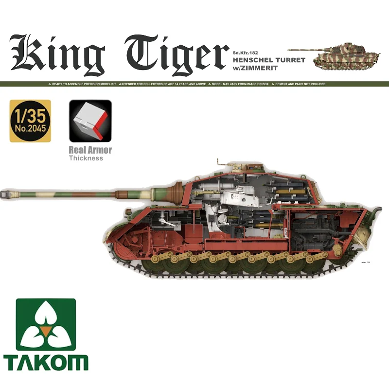 

1/35 TAKOM 2045 Germany Sd.Kfz 182 King Tiger Henschel Turret w/Zimmerit model hobby