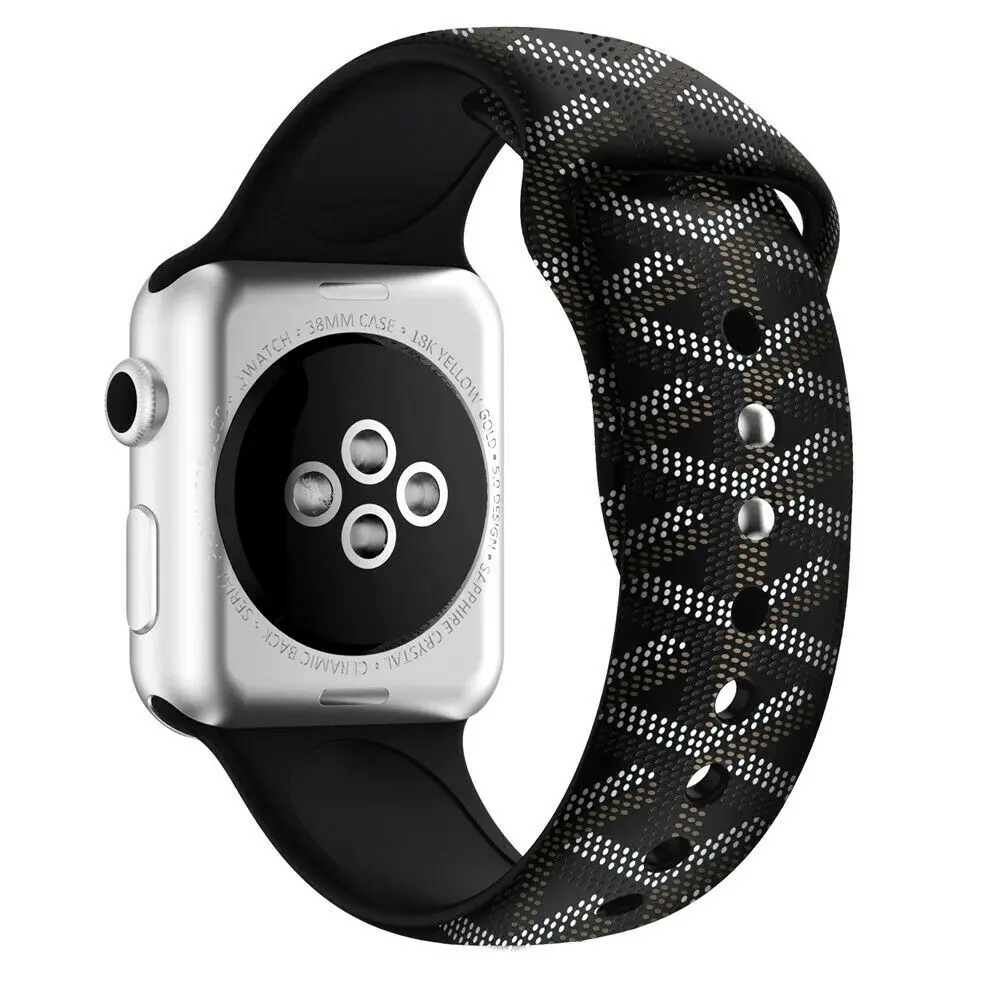 Спортивные силиконовые повязки für Apple Watch Serie 4 3 2 1 38/42 мм 40/44 мм|Натуральная кожа| |