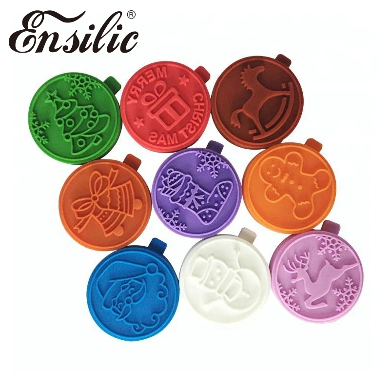 

Silicone Cookie Stamp Cutter DIY Pastry Cake Cookie Seal Moulds with Wooden Handle Home Made Prints Molds Biscuit Baking Tools
