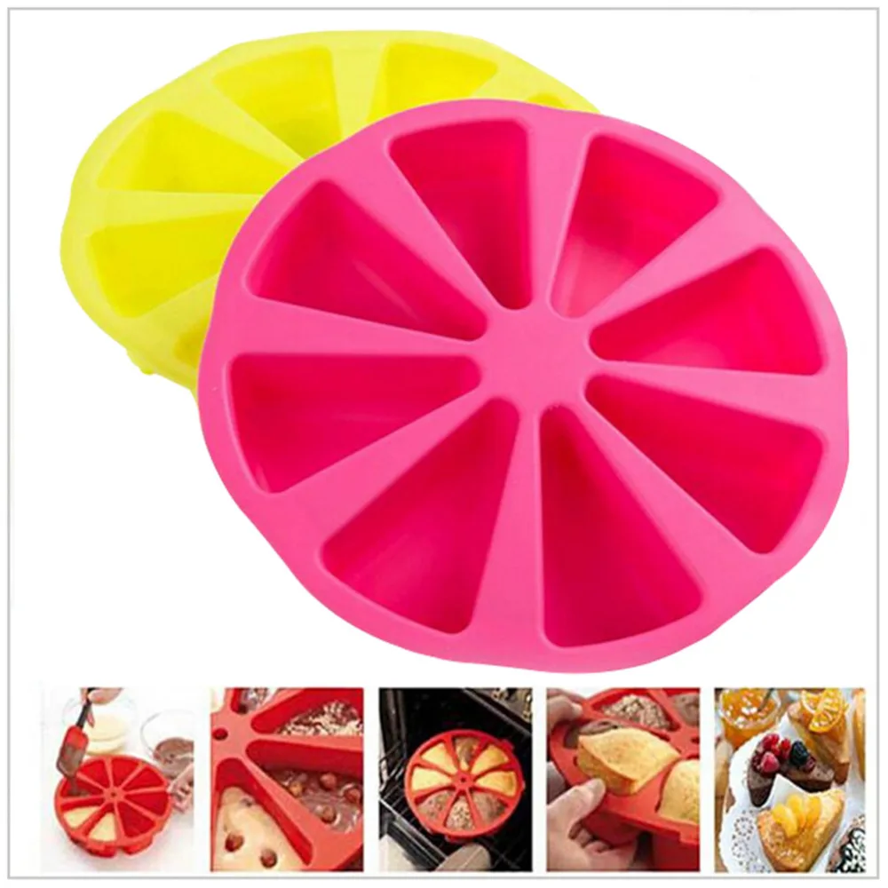 

Hot Sale Random color Professional Food Grade Silicone 8 Points Scone Cake Pan Baking Mold Jelly Cupcake Mold Tray Bakeware Tool