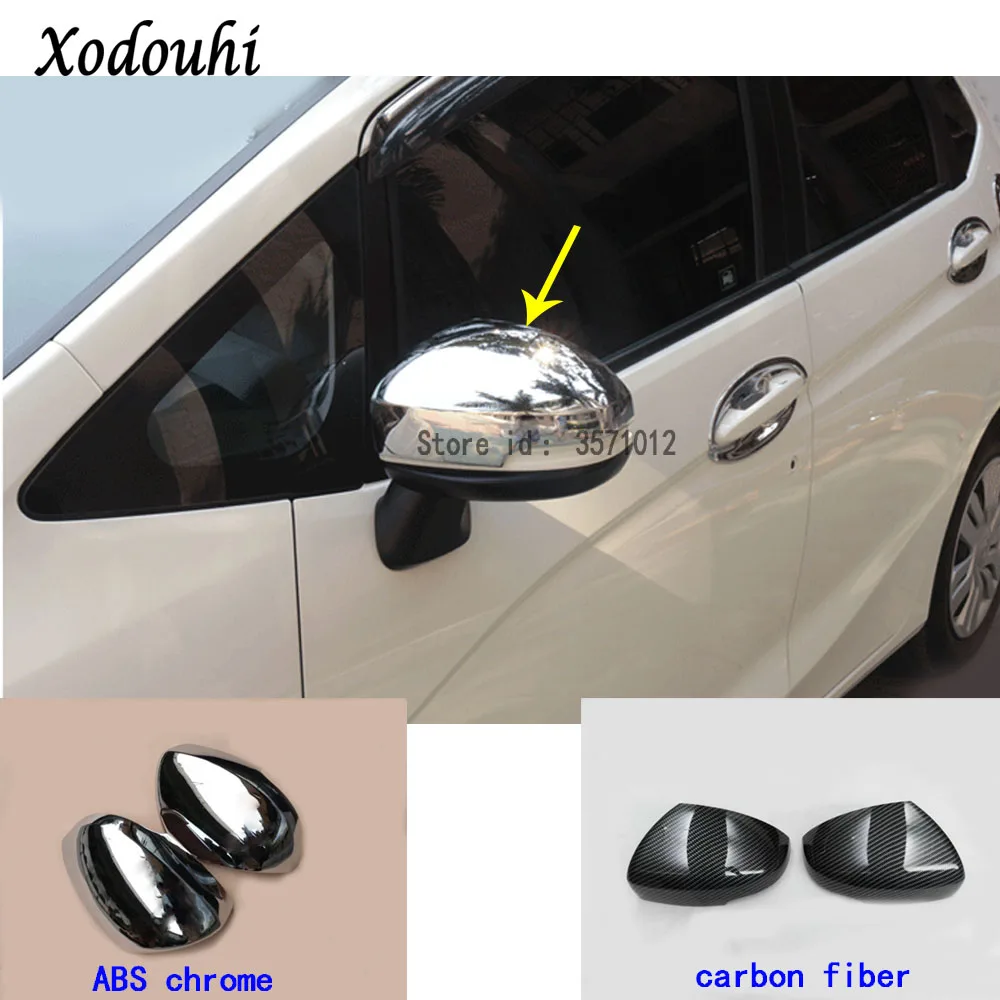 

For Honda Fit jazz 2014 2015 2016 2017 car ABS chrome back rear view Rearview Side Mirror Strip Cover stick trim panel lamp 2pcs