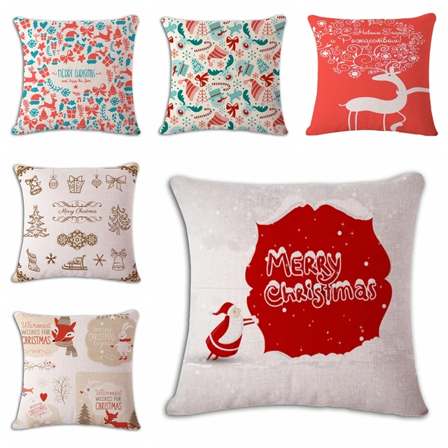 14 types cushion cover linen cotton christmas pillow case pillow cover square for car seat decorative - Christmas Decorative Pillow Covers 14 types cushion cover linen cotton christmas pillow case pillow cover square for car seat decorative - Christmas Decorative Pillow Covers