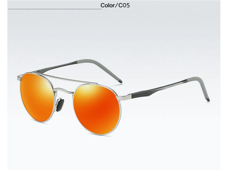 Круглые солнцезащитные очки унисекс TUZENGYONG, зеркальные поляризационные очки в алюминиевой оправе для мужчин и женщин, подходят для водителей, степень защиты uv400