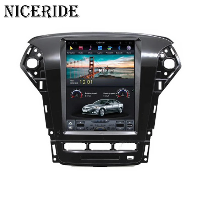 Flash Deal Android 7.1 GPS Navi 10.4" Vertical Screen Tesla Style Car DVD Multimedia for Ford Mondeo 2007-2012 2GB 32/64GB BT Radio wifi 4