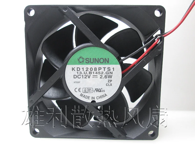 Бесплатная доставка. KD1208PTS1 12 V 2 6 W 8 см 8025 2-провод питания вентилятора охлаждения |