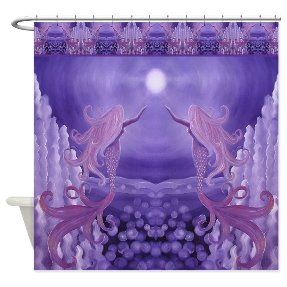 Lavender Mermaid Decorative Fabric Shower Curtain 8 Sizes Shower