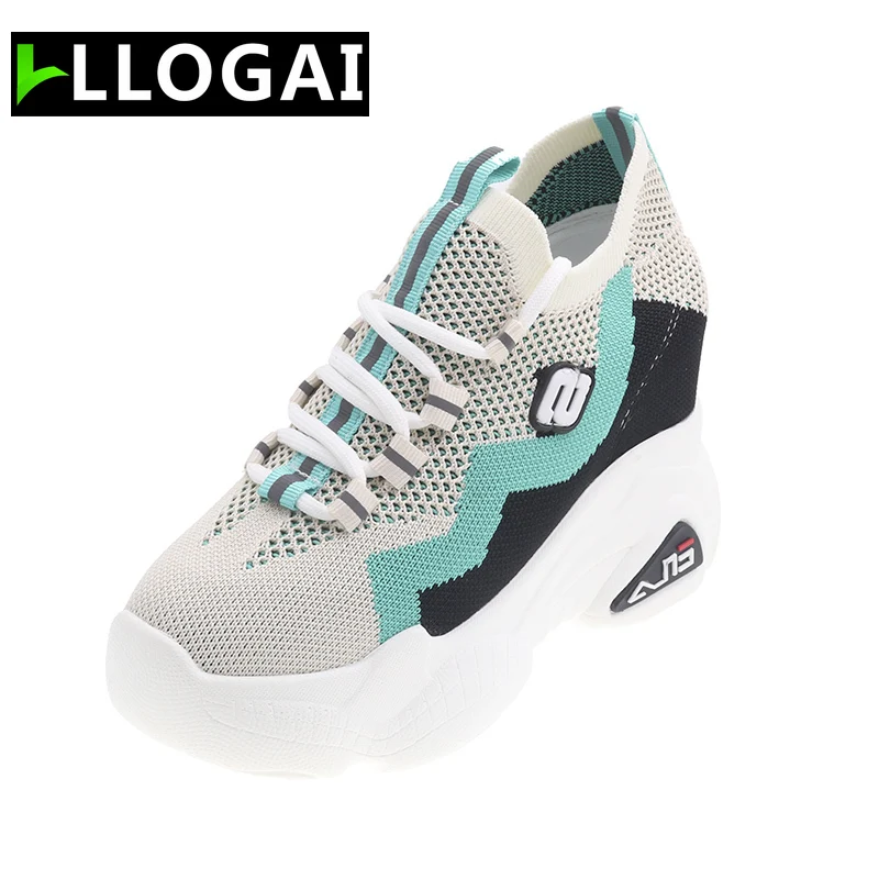 

Comfortable Rubber Lace-up Wedges Shoes for Women Sneakers Super High Heels Platform Shoes Women Casual Shoes Autumn Women Shoes