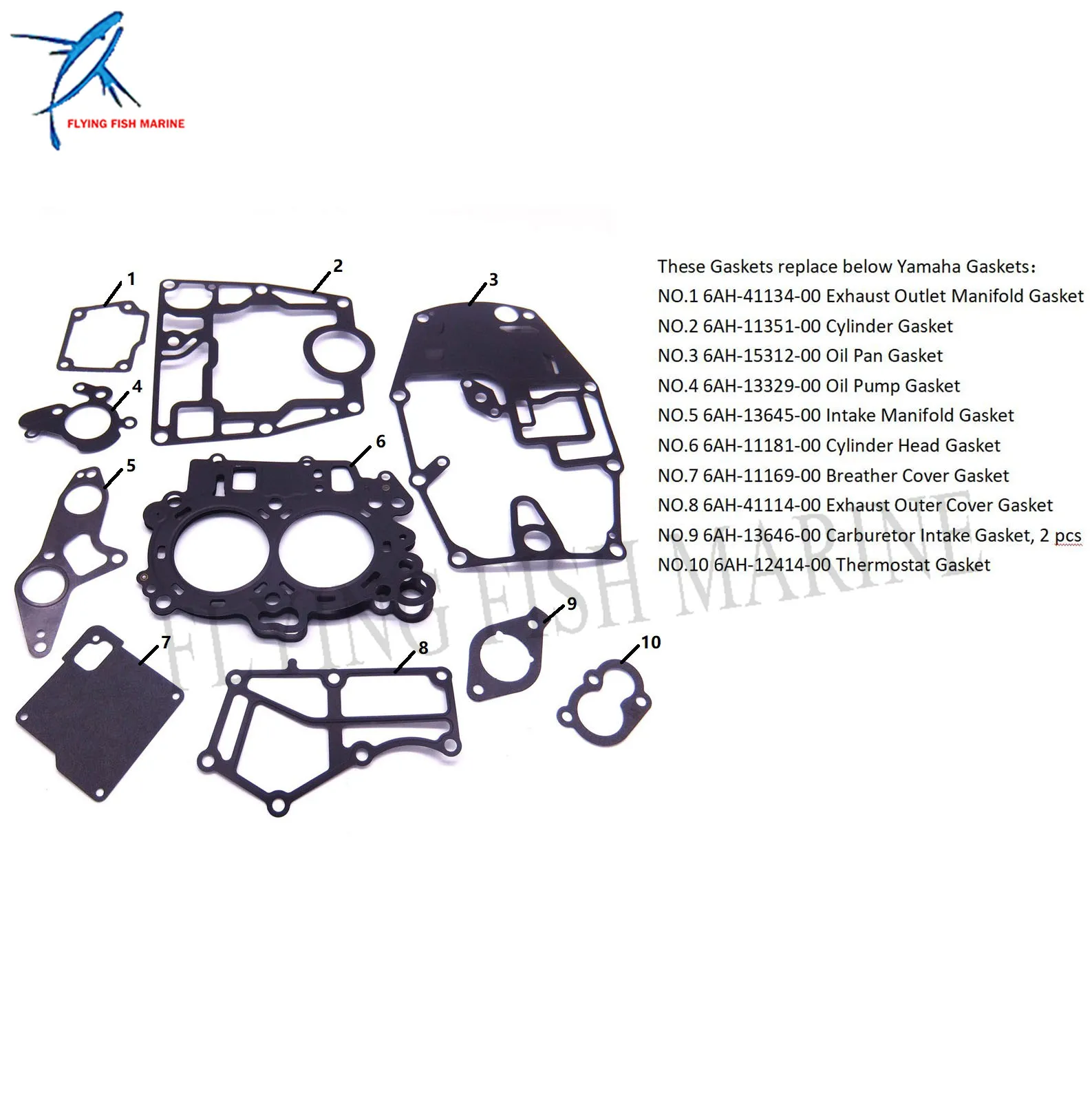 Лодочные моторы полного уплотнения комплект прокладок для Yamaha F20 F15C F15L F15S лодочного мотора