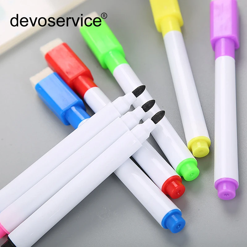 8Pcs/Set Highlighter Magnetic Whiteboard Pen Erasable Dry White Board Markers Magnet For Kids Drawing Pens Office School Supplie custom custom blank name badge holder gold metal school uniform staff name plate magnet magnetic name