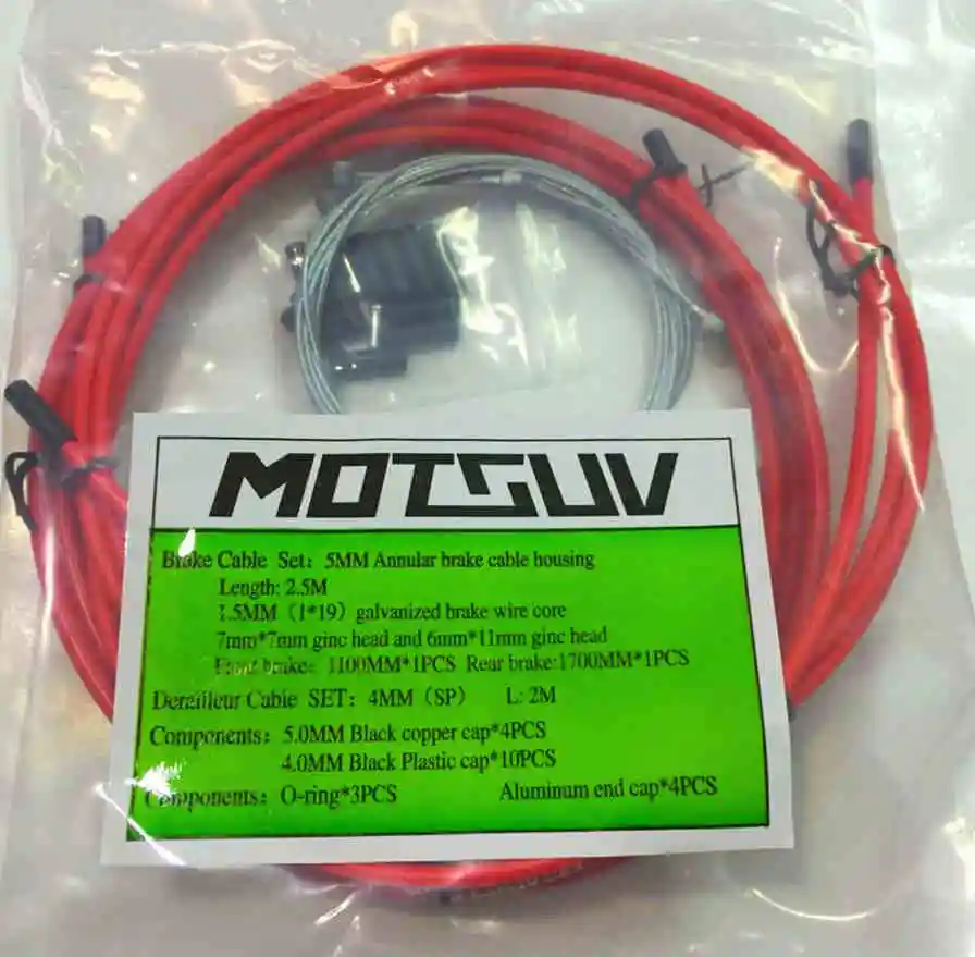 Наборы велосипедных кабелей, комплект для кабеля, тормозной шланг, переключатель для велосипеда Sram, велосипедный переключатель, тормозной кабель и рычаг переключения передач, Проволочная линия - Цвет: Red