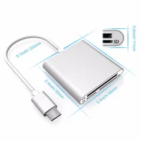 micro sd memory card קורא כרטיסים Leadzoe USB C 3.0 SD / Micro SD / TF / CF Compact Flash Smart Memory Card מתאם סוג C OTG SD Card Reader עבור מחשב נייד PC (5)