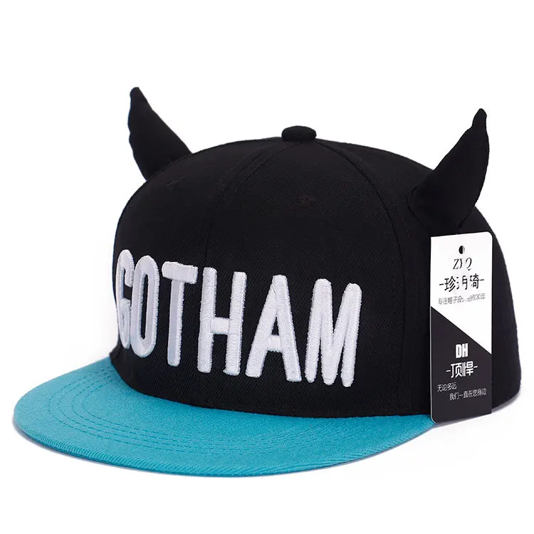 Ox horn Batman GOTHAM Baseball Caps 