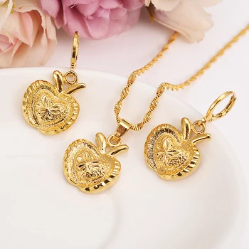 

Bangrui New Christmas gold big apple Women Bridal Jewelry Set pendant Earrings African girls women kids Wedding Jewelry gift